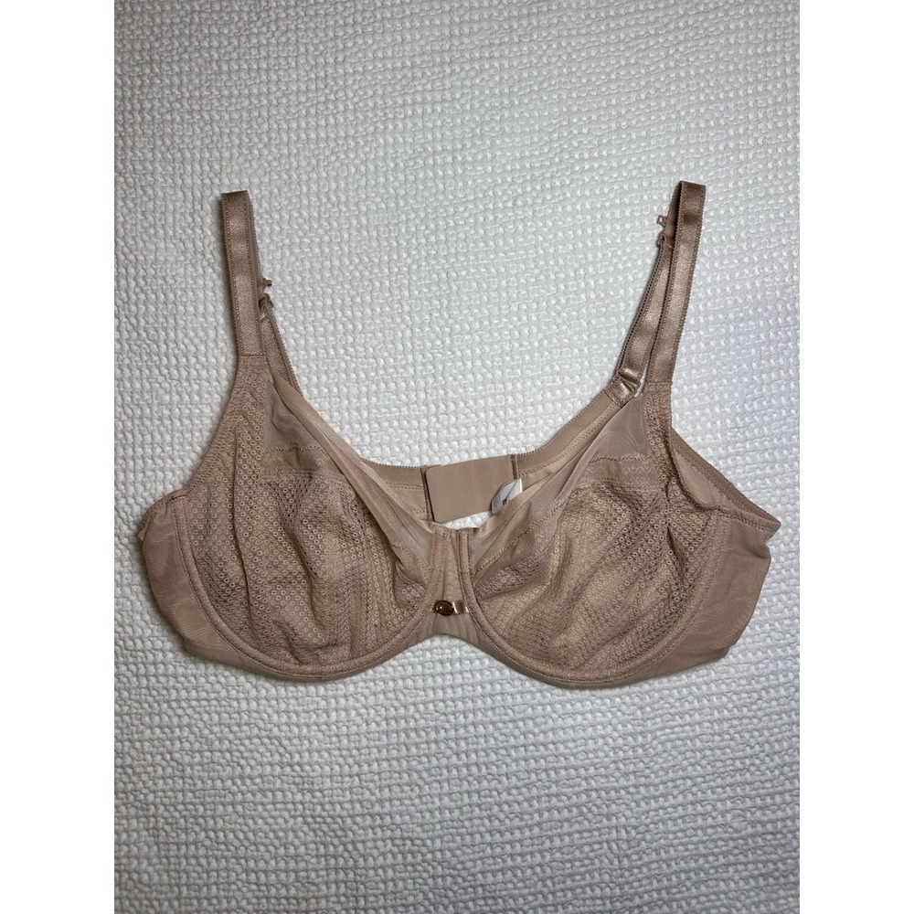 Chantelle Parisian Allure Unlined Plunge Bra 2231 Nude Beige 42D Racerback